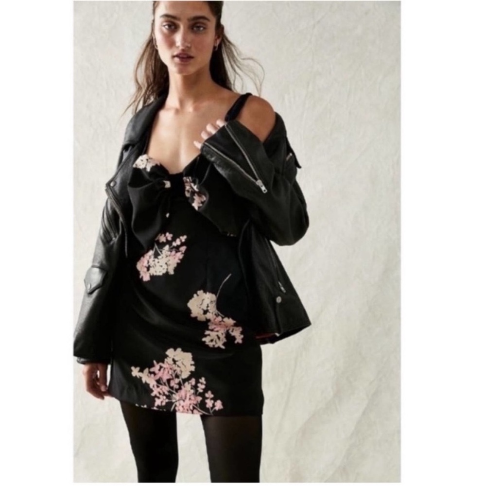 Free People Tie A Bow Floral Mini Dress Womens Size Large
